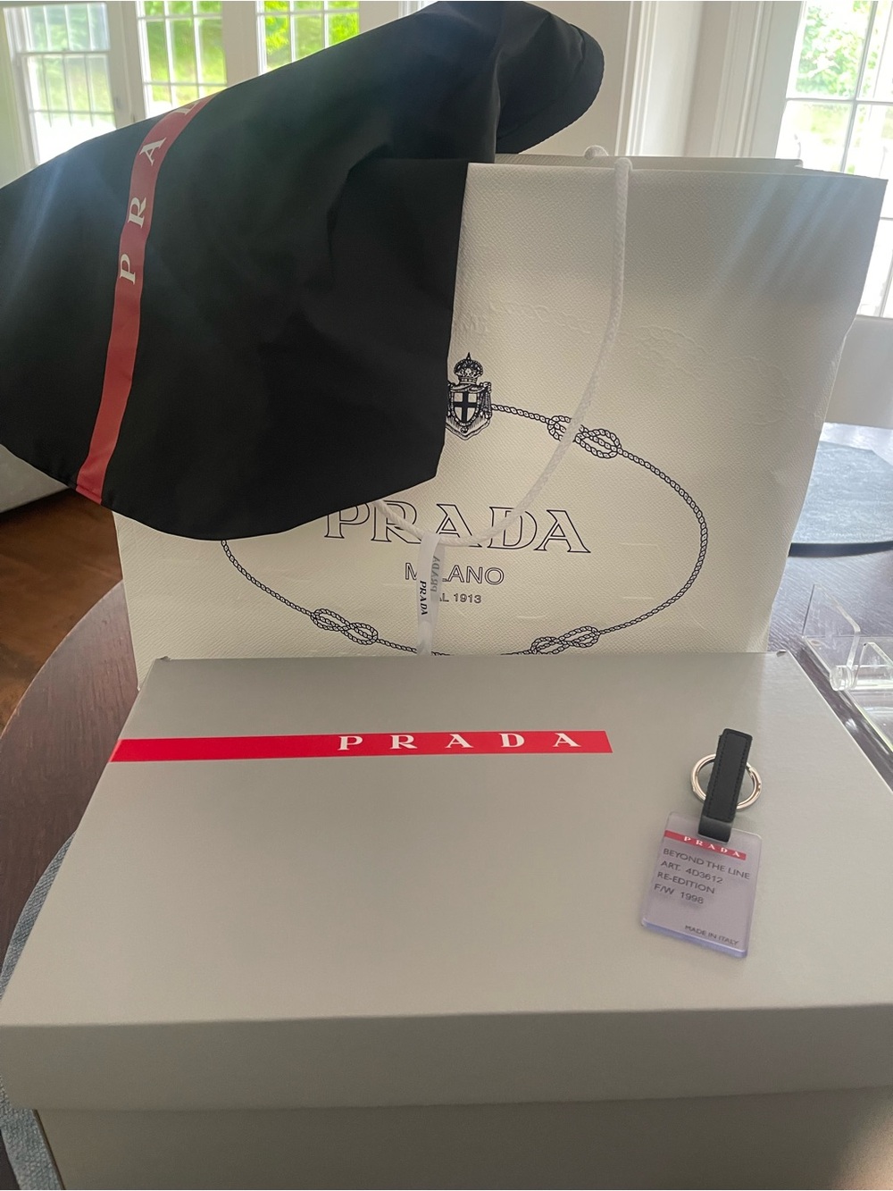 Prada Accessories shopping bag shoe box key chaiin,water repellent bag